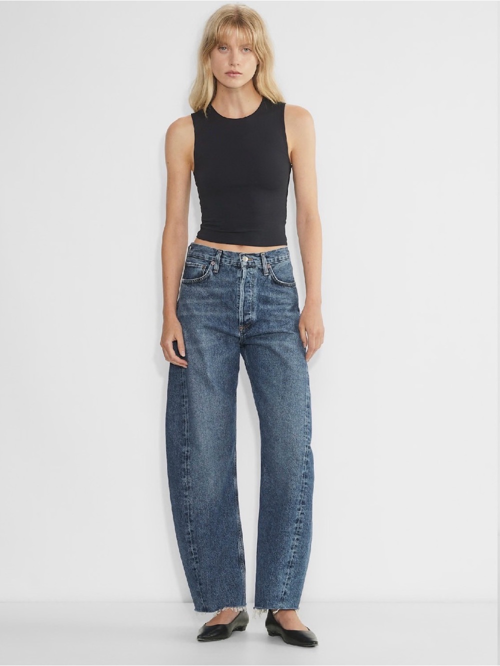 AGOLDE 25 Luna High Rise Pieced Taper Jeans in Control Barrel Leg